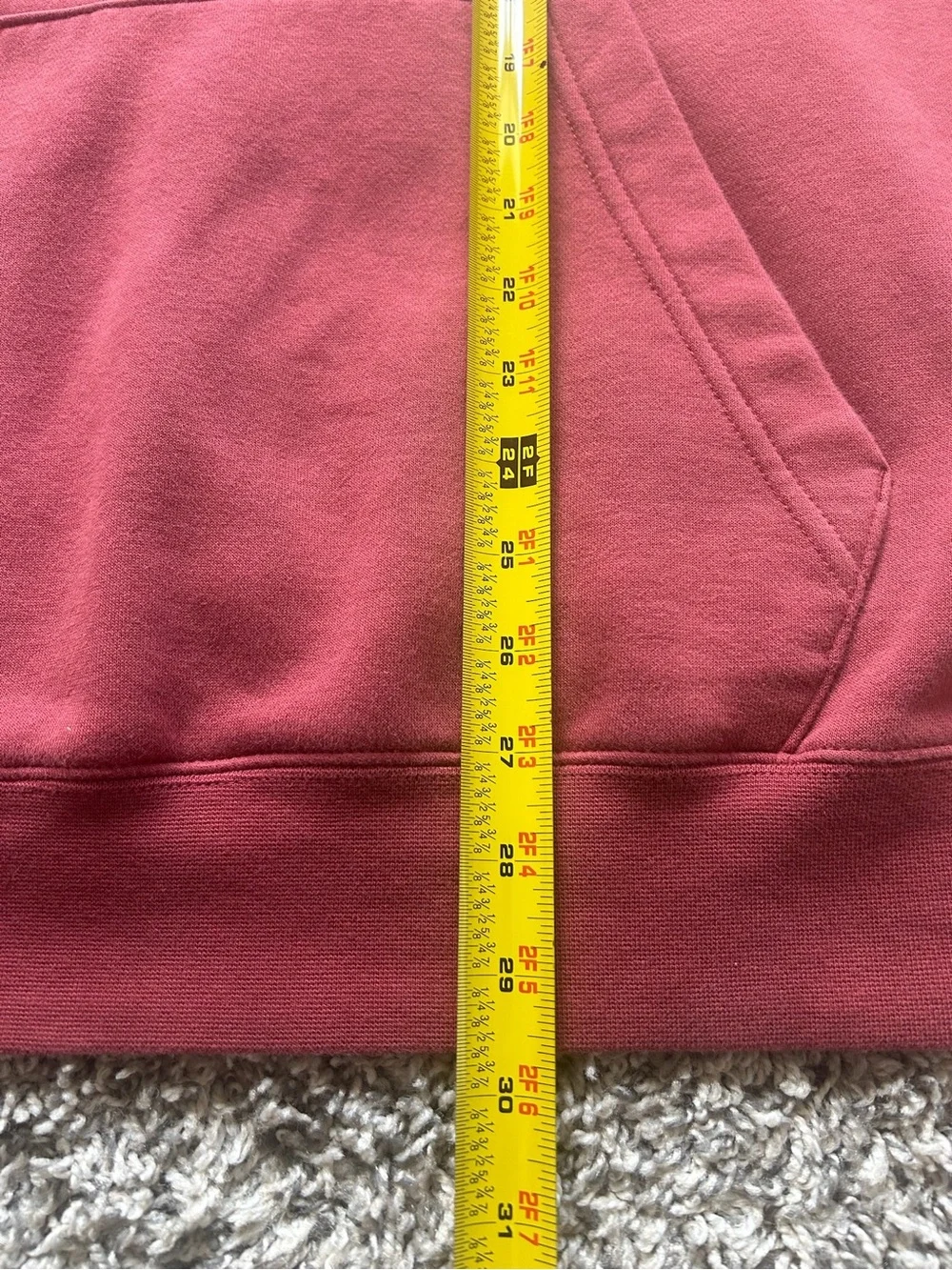 Nike Men's Burgundy Pullover Hoodie with White Logo Size XXL